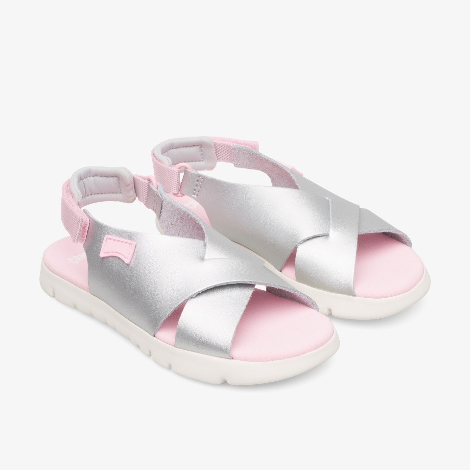 Sandalias Camper Oruga Niña - Gris/Rosas | Camper Mexico + 6423AYSLX